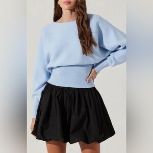 Astr The Label Rib Dolman Sleeve Pullover Pale Blue Sweater Size XL